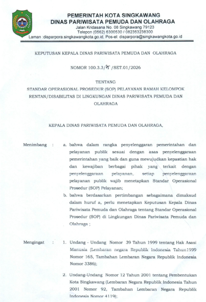 STANDAR OPERASIONAL PROSEDUR PELAYANAN RAMAH KELOMPOK RENTAN